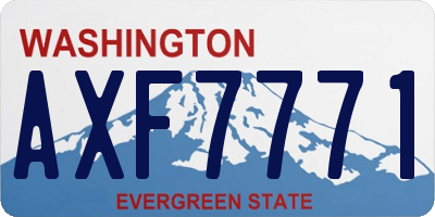 WA license plate AXF7771