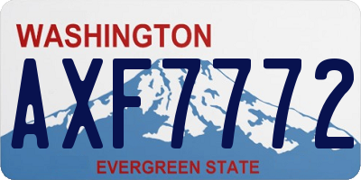 WA license plate AXF7772