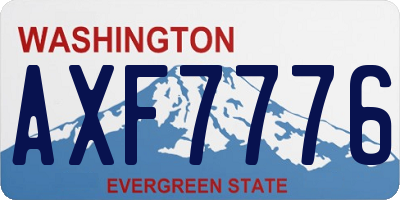 WA license plate AXF7776