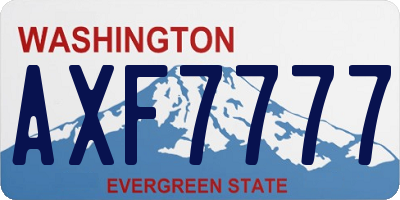 WA license plate AXF7777