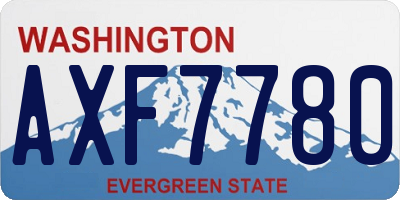 WA license plate AXF7780