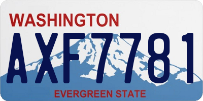 WA license plate AXF7781
