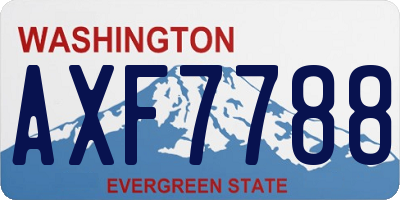WA license plate AXF7788