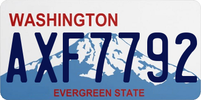 WA license plate AXF7792