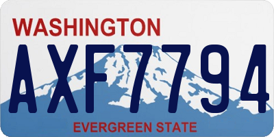 WA license plate AXF7794