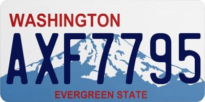WA license plate AXF7795