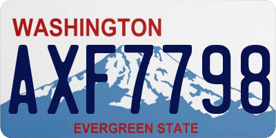 WA license plate AXF7798