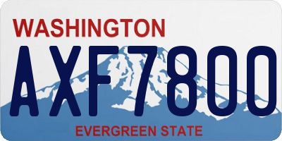WA license plate AXF7800