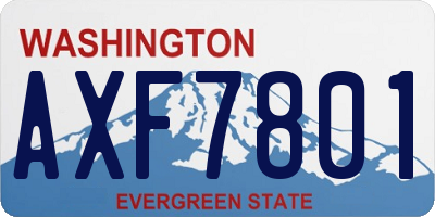 WA license plate AXF7801