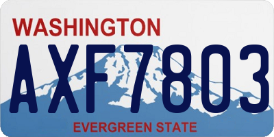 WA license plate AXF7803