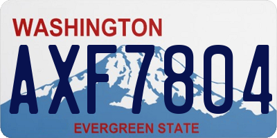 WA license plate AXF7804