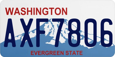 WA license plate AXF7806