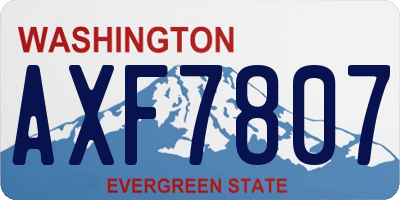 WA license plate AXF7807