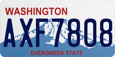 WA license plate AXF7808