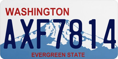 WA license plate AXF7814
