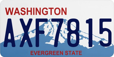 WA license plate AXF7815