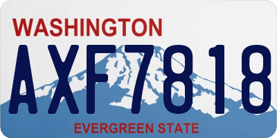 WA license plate AXF7818