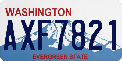 WA license plate AXF7821