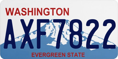 WA license plate AXF7822