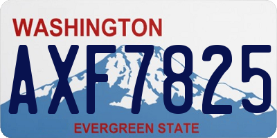 WA license plate AXF7825