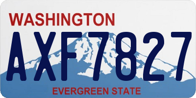 WA license plate AXF7827