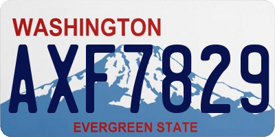 WA license plate AXF7829