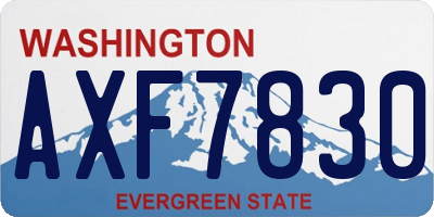 WA license plate AXF7830