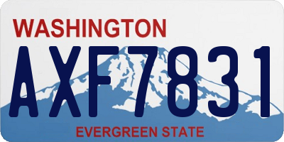 WA license plate AXF7831