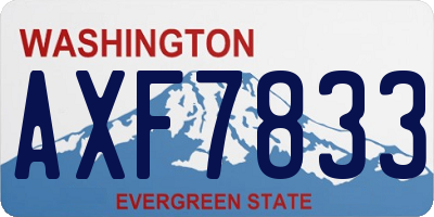 WA license plate AXF7833