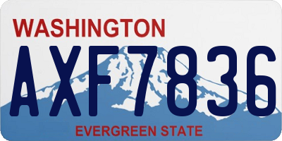 WA license plate AXF7836