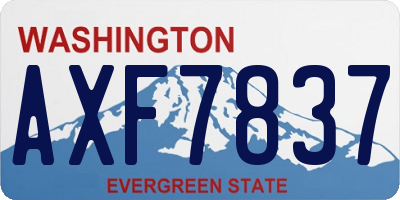 WA license plate AXF7837