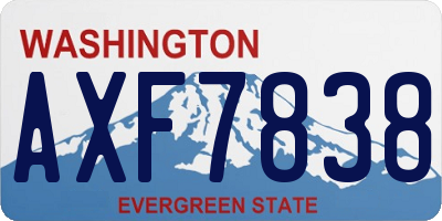 WA license plate AXF7838