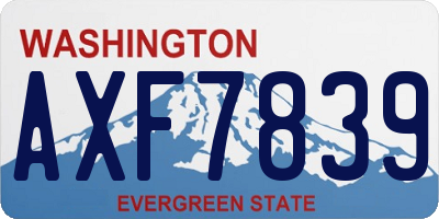 WA license plate AXF7839