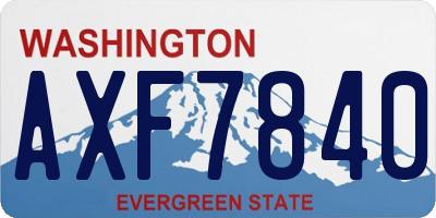 WA license plate AXF7840