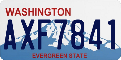 WA license plate AXF7841
