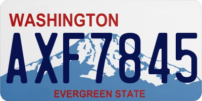 WA license plate AXF7845