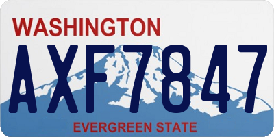 WA license plate AXF7847