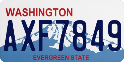 WA license plate AXF7849