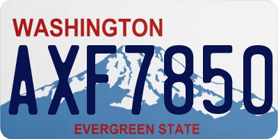 WA license plate AXF7850