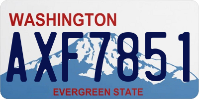 WA license plate AXF7851