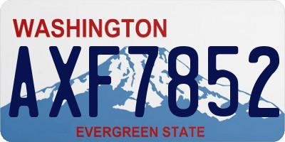 WA license plate AXF7852