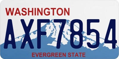 WA license plate AXF7854