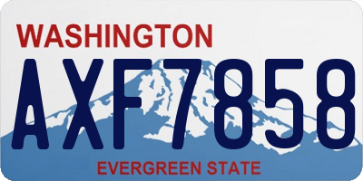 WA license plate AXF7858