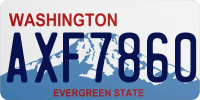 WA license plate AXF7860
