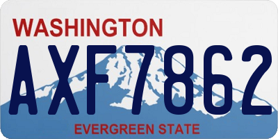 WA license plate AXF7862
