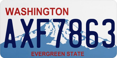 WA license plate AXF7863