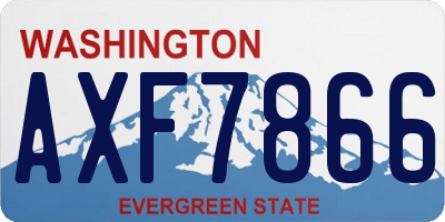 WA license plate AXF7866