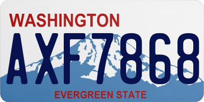WA license plate AXF7868