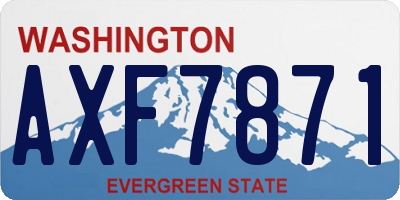 WA license plate AXF7871