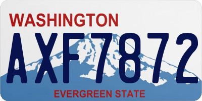 WA license plate AXF7872